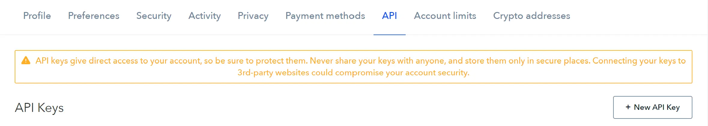 CoinbaseAPI Settings
